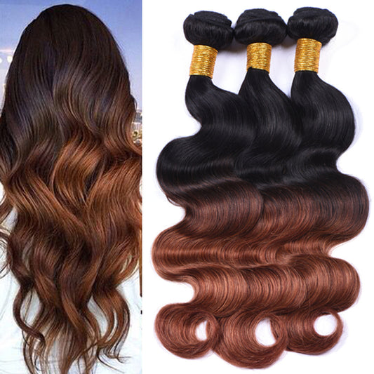 Peruvian 1 Black Auburn Ombre Body Wave