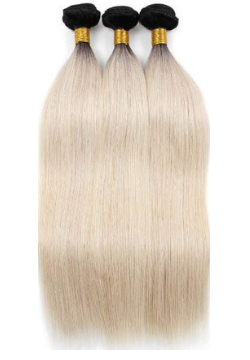 Brazilian Platinum Blonde Ombre Straight